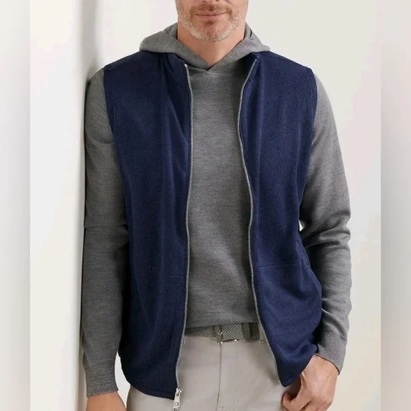 Peter Millar Crown Sweater Fleece Vest Navy Blue Size XL NWT